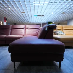 Hukla Ecksofas|Polstergarnitur 4054 Leder 60 Rodeo Barolo Fuß Metall Schwarz