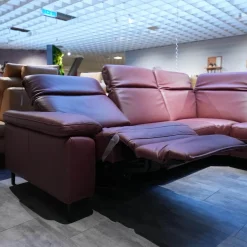 Hukla Ecksofas|Polstergarnitur 4054 Leder 60 Rodeo Barolo Fuß Metall Schwarz