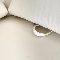 Polinova Ecksofas|Polstergarnitur Bellini Leder BelVita Ecru Metallfuß Hochglanz Mit Verstellbaren Lehnen