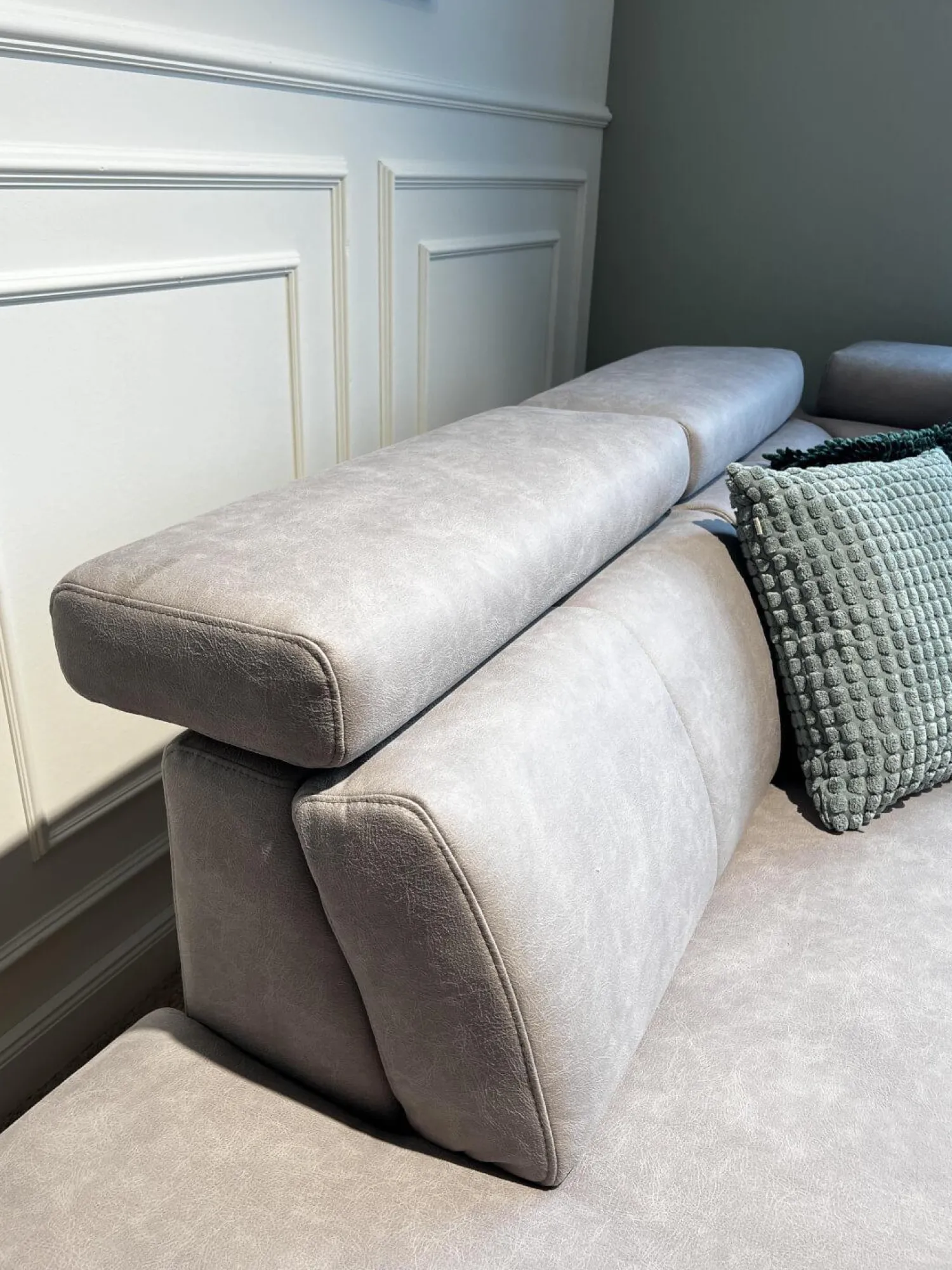 Global Ecksofas|Polstergarnitur Cornella Style Stoff Bulus FB32 Silber Grau Fuß Metall Inklusive Kissen