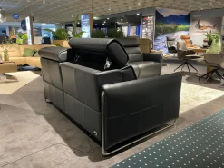 Stressless Polstergruppen|Polstergarnitur Emily V2 R Leder Cori 19 Black Schwarz Kufen Verchromt