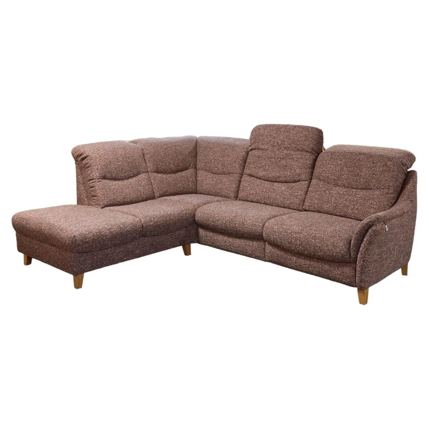 Activineo Ecksofas|Polstergarnitur Gavi Bezug Stoff Toronto 7 Brombeer Füße Eiche Inklusive Wall-Away Funktion Motorisch