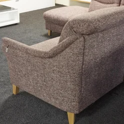 Activineo Ecksofas|Polstergarnitur Gavi Bezug Stoff Toronto 7 Brombeer Füße Eiche Inklusive Wall-Away Funktion Motorisch