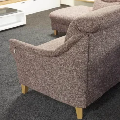 Activineo Ecksofas|Polstergarnitur Gavi Bezug Stoff Toronto 7 Brombeer Füße Eiche Inklusive Wall-Away Funktion Motorisch