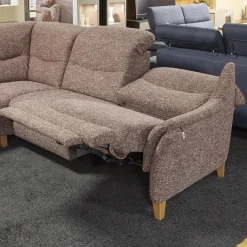 Activineo Ecksofas|Polstergarnitur Gavi Bezug Stoff Toronto 7 Brombeer Füße Eiche Inklusive Wall-Away Funktion Motorisch
