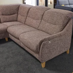 Activineo Ecksofas|Polstergarnitur Gavi Bezug Stoff Toronto 7 Brombeer Füße Eiche Inklusive Wall-Away Funktion Motorisch