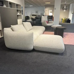 COR Polstergruppen|Polstergarnitur Jalis Stoff 8300 Lichtgrau Grau Nahtband 5091 Mittelgrau Grau Inklusive Hocker