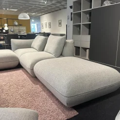 COR Polstergruppen|Polstergarnitur Jalis Stoff 8300 Lichtgrau Grau Nahtband 5091 Mittelgrau Grau Inklusive Hocker