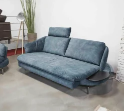 Activineo Polstergruppen|Polstergarnitur Kami Stoff 0735-51 Petrol Füße Anthrazit Verchromt 2 Sofas