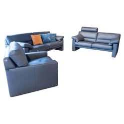 Erpo Polstergruppen|Polstergarnitur Leder 43 059 Braun Inklusive Kopfstütze 2 Sofas 1 Sessel
