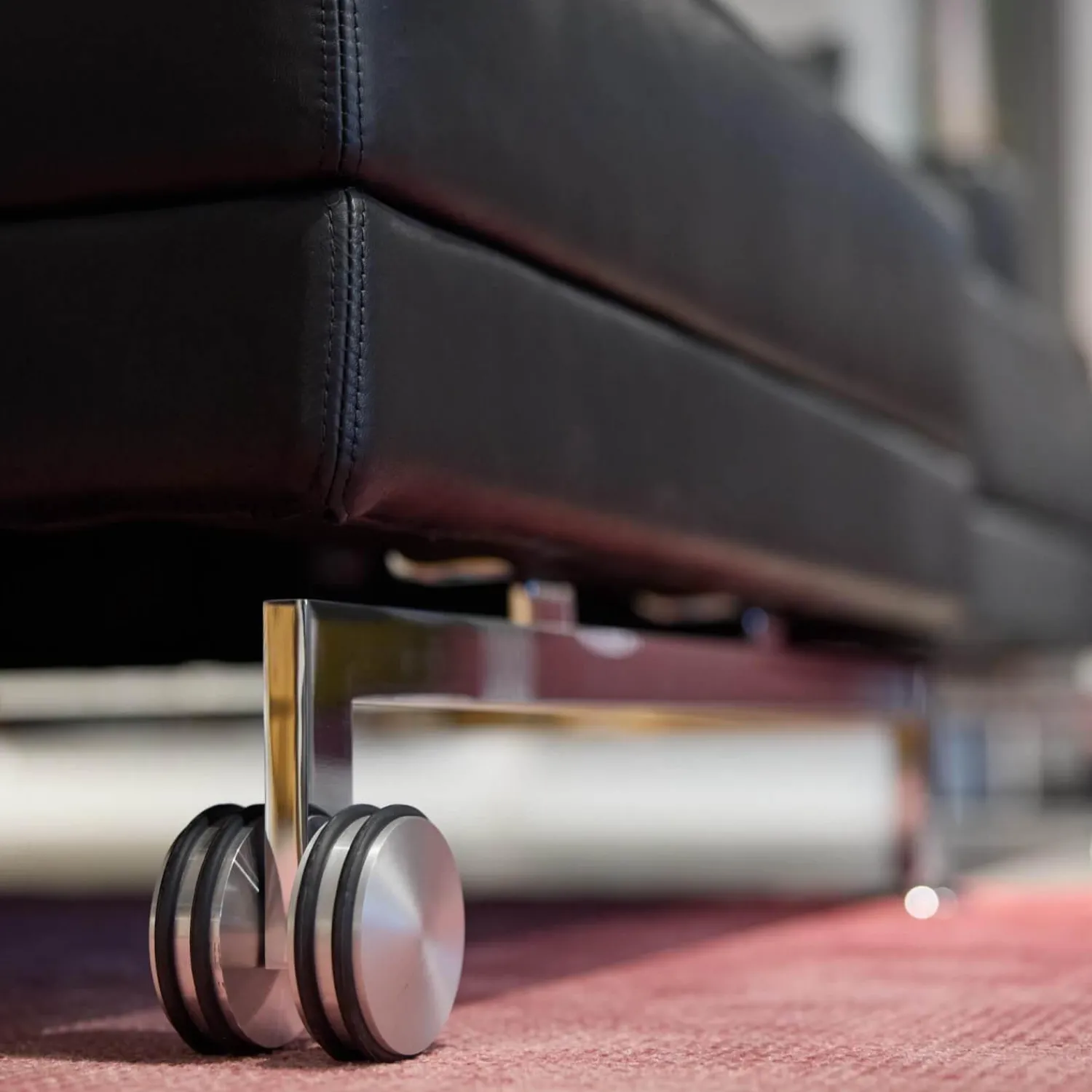 Brühl Polstergruppen|Ecksofas|Polstergarnitur Moule Bezug Leder Lama 5669 10 Schwarz Mit Hocker