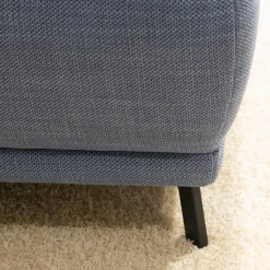 Musterring Ecksofas|Polstergarnitur MR 375 Stoff Picasso Jeans Grau Füße Metall 245 Schwarz Matt Mit Stauraumfunktion Und Kissen