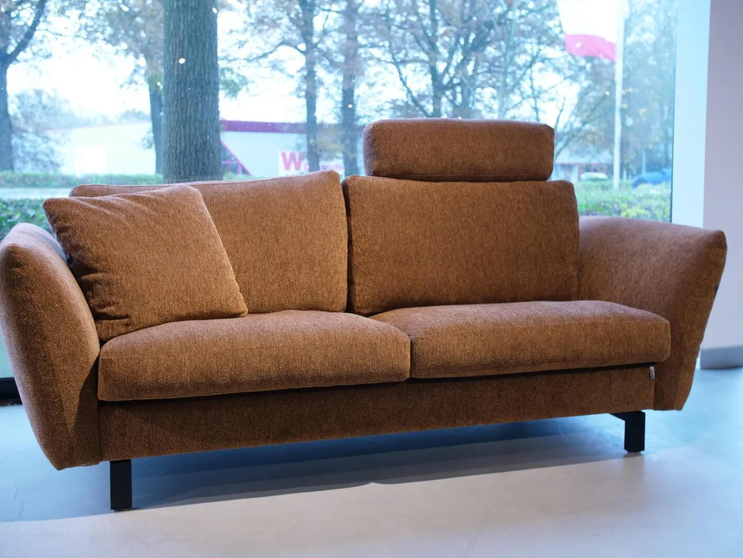 Erpo Polstergruppen|Polstergarnitur Stoff Osino Rostbraun Braun Mit Kissen Und Kopfstütze