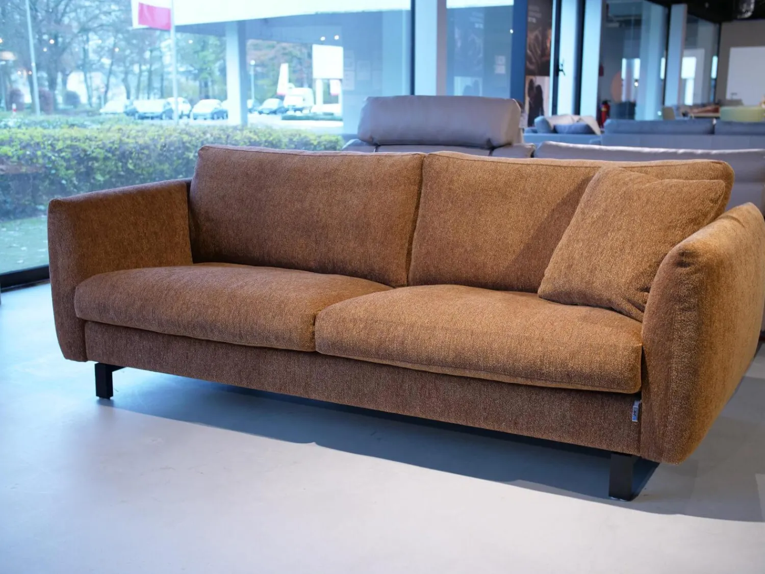 Erpo Polstergruppen|Polstergarnitur Stoff Osino Rostbraun Braun Mit Kissen Und Kopfstütze