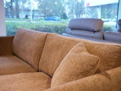 Erpo Polstergruppen|Polstergarnitur Stoff Osino Rostbraun Braun Mit Kissen Und Kopfstütze