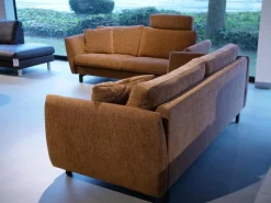 Erpo Polstergruppen|Polstergarnitur Stoff Osino Rostbraun Braun Mit Kissen Und Kopfstütze