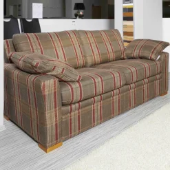 Wemafa Polstergruppen|Polstergarnitur Trento 2er-Set Bezug 226/50 KO Fuß Buche Kirschbaumfarbig