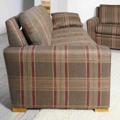 Wemafa Polstergruppen|Polstergarnitur Trento 2er-Set Bezug 226/50 KO Fuß Buche Kirschbaumfarbig