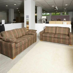 Wemafa Polstergruppen|Polstergarnitur Trento 2er-Set Bezug 226/50 KO Fuß Buche Kirschbaumfarbig