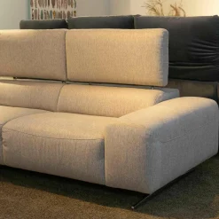WK Wohnen Ecksofas|Polstergarnitur WK 5660 Matheo Stoff WK11-078 Beige Fuß Edelstahl