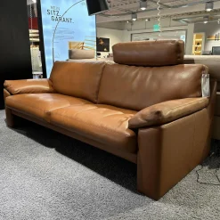 Erpo Polstergruppen|Polstergarnitur XC Leder N Tabac Nature 850 Braun mit Kopfstütze