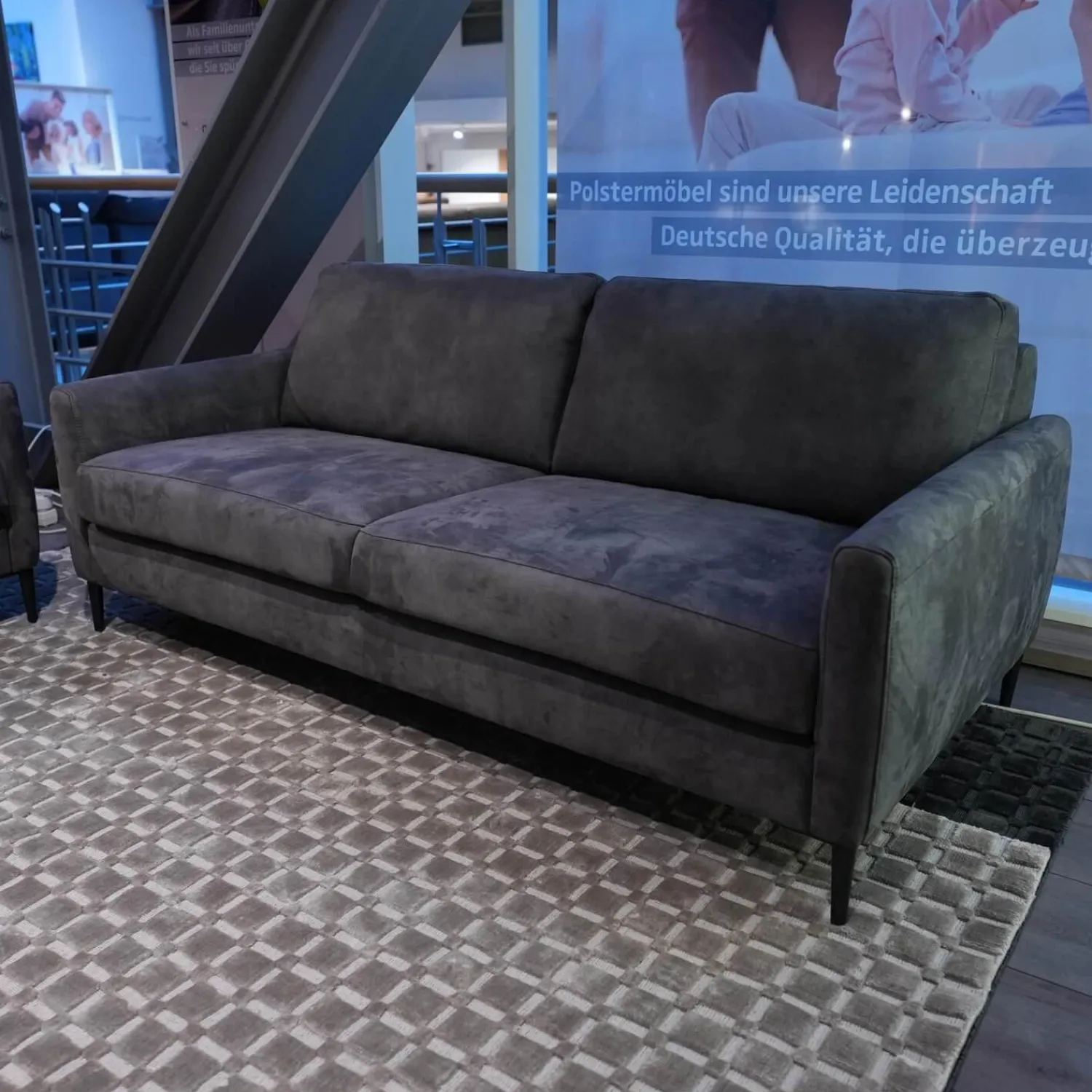 W. Schillig Polstergruppen|Polstergruppe 22850 Alexx Stoff V5295 Anthracite SK40 Grau Füße Metall Lackiert Schwarz Ohne Kopfstütze