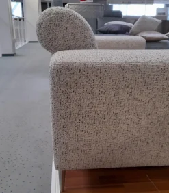 Ponsel Polstergruppen|Polstergruppe 79053 Bezug Stoff 1211 12 Grau Creme Fuß Metall Alu Poliert