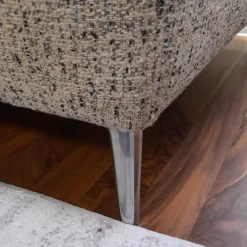 Ponsel Polstergruppen|Polstergruppe 79053 Bezug Stoff 1211 12 Grau Creme Fuß Metall Alu Poliert