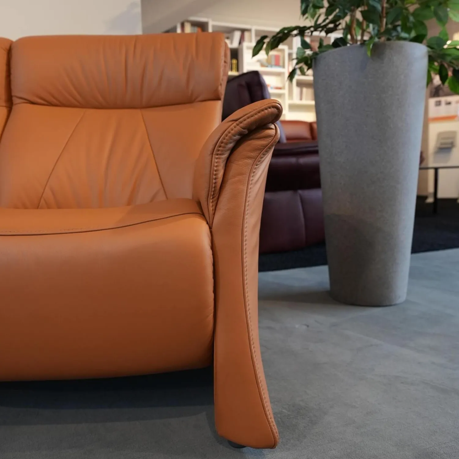 himolla Polstergruppen|Polstergruppe 4895 Caprice Leder 24 Longlife Camel Braun Füße Schwarz