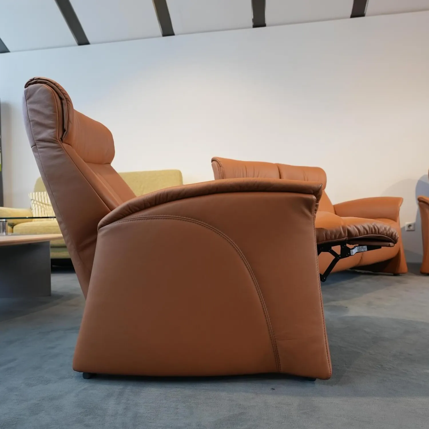 himolla Polstergruppen|Polstergruppe 4895 Caprice Leder 24 Longlife Camel Braun Füße Schwarz