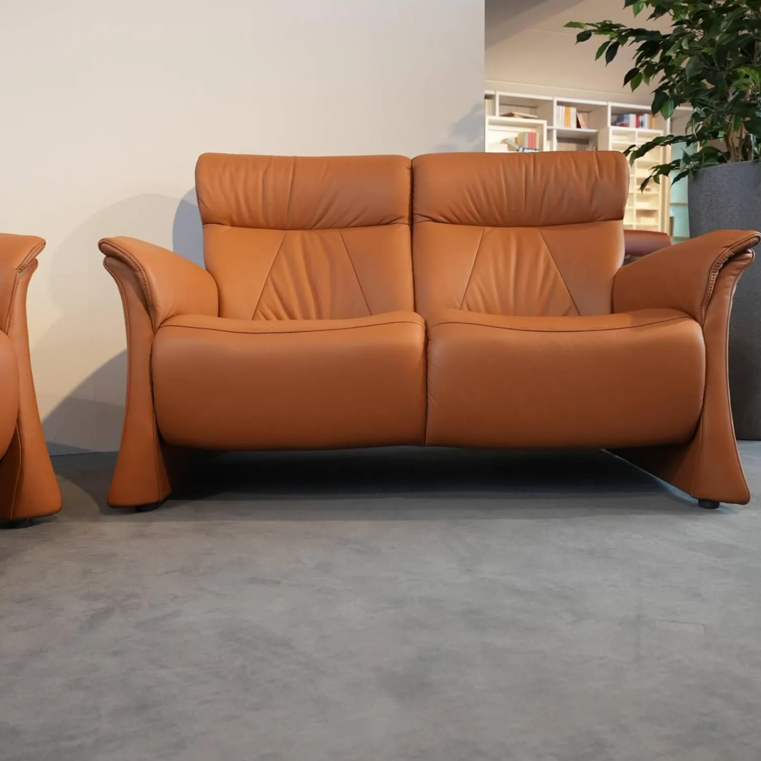 himolla Polstergruppen|Polstergruppe 4895 Caprice Leder 24 Longlife Camel Braun Füße Schwarz