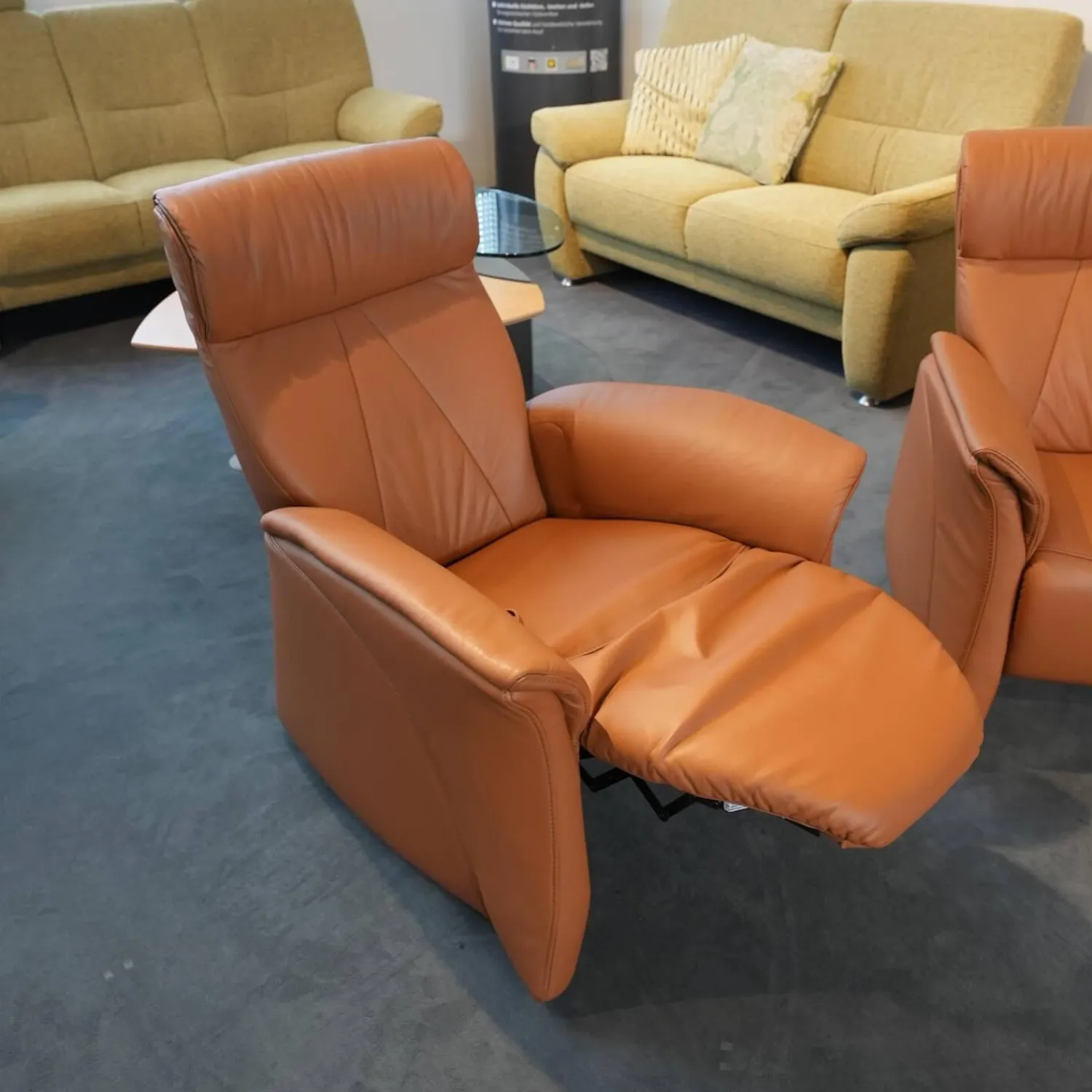 himolla Polstergruppen|Polstergruppe 4895 Caprice Leder 24 Longlife Camel Braun Füße Schwarz