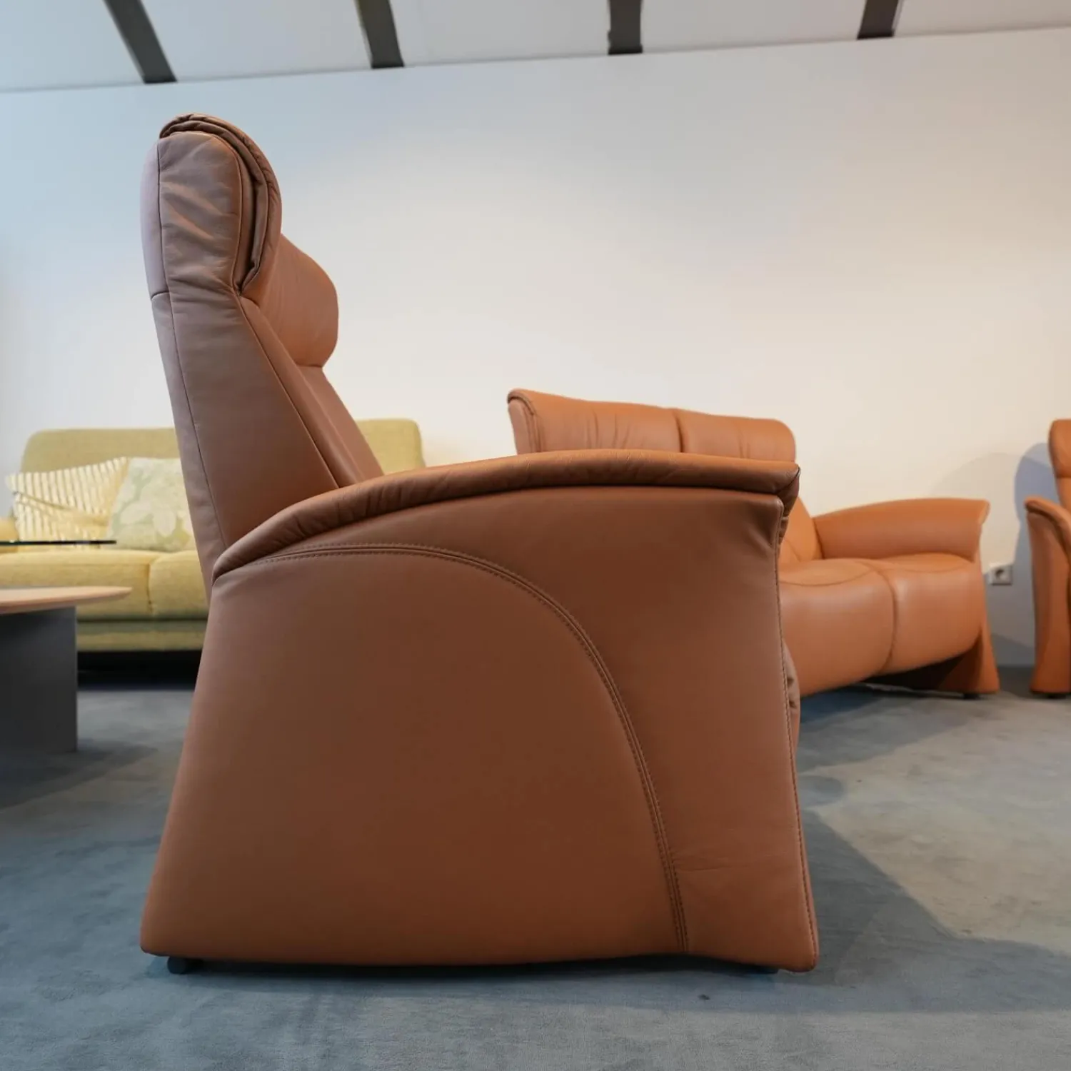 himolla Polstergruppen|Polstergruppe 4895 Caprice Leder 24 Longlife Camel Braun Füße Schwarz