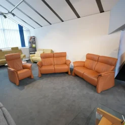 himolla Polstergruppen|Polstergruppe 4895 Caprice Leder 24 Longlife Camel Braun Füße Schwarz