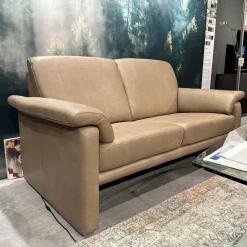 W. Schillig Polstergruppen|Polstergruppe 24965 Lucca Bezug Leder Z7549 Sand Beige Hohe Ausführung Ohne Tisch