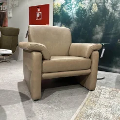 W. Schillig Polstergruppen|Polstergruppe 24965 Lucca Bezug Leder Z7549 Sand Beige Hohe Ausführung Ohne Tisch