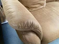 Polsteria Polstergruppen|Polstergruppe 81056 Stoff Gringo 09 Cognac Braun Füße Metall Chrom Inklusive Sessel Und Elektrische Funktionen