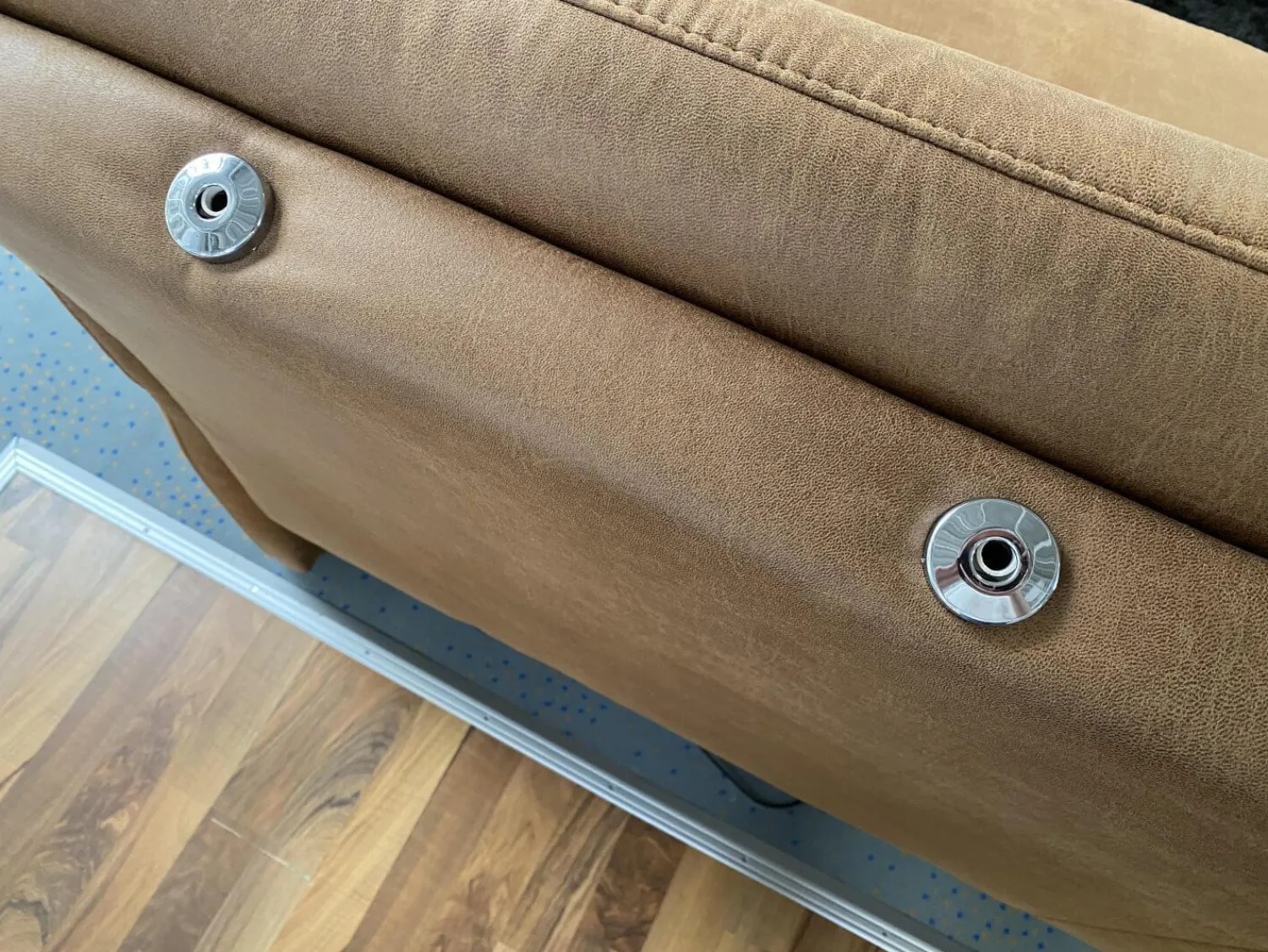 Polsteria Polstergruppen|Polstergruppe 81056 Stoff Gringo 09 Cognac Braun Füße Metall Chrom Inklusive Sessel Und Elektrische Funktionen