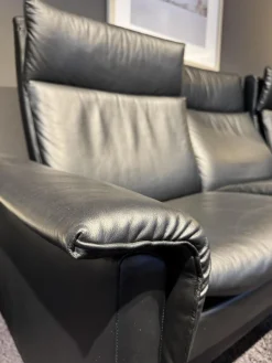 Stressless Polstergruppen|Polstergruppe Aurora Leder Paloma Black Schwarz Füße Aluminium Verchromt Matt