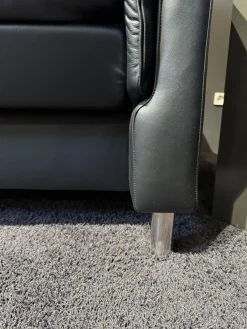 Stressless Polstergruppen|Polstergruppe Aurora Leder Paloma Black Schwarz Füße Aluminium Verchromt Matt