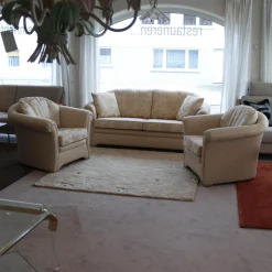 Finkeldei Polstergruppen|Polstergruppe Cavalli Stoff Sanderson A Beige Füße Massivholz