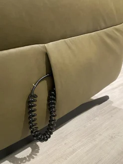 Steinpol Polstergruppen|Polstergruppe Cesaro Casada Leder Olive Grün Gestell Edelstahl Füße Schwarz Edelstahl Lackiert Mit Elektrischen Verstellungen Der Kopfstützen Und Fußablage Inklusive 5 Kissen