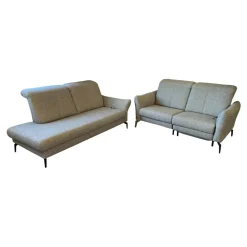 Fischer und Schreiner Polstergruppen|Polstergruppe Chiemsee Stoff Camo Granit Grau Fuß Metall Schwarz Mit Elektrischer Sitztiefenverstellung Und Relaxfunktion