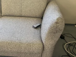 Fischer und Schreiner Polstergruppen|Polstergruppe Chiemsee Stoff Camo Granit Grau Fuß Metall Schwarz Mit Elektrischer Sitztiefenverstellung Und Relaxfunktion