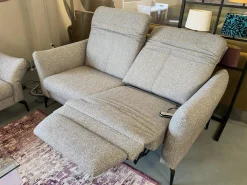 Fischer und Schreiner Polstergruppen|Polstergruppe Chiemsee Stoff Camo Granit Grau Fuß Metall Schwarz Mit Elektrischer Sitztiefenverstellung Und Relaxfunktion