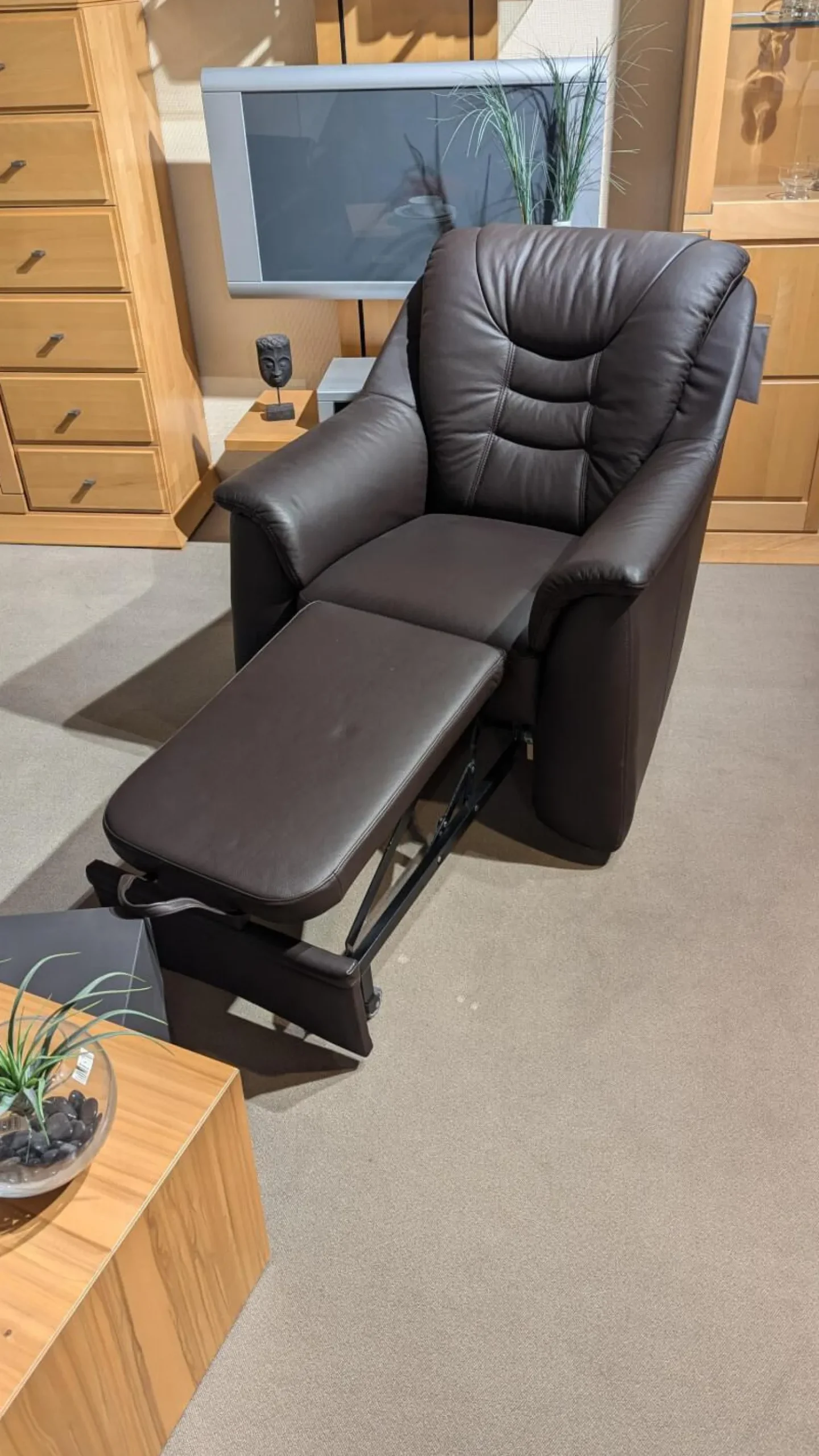 Gruber Polstergruppen|Polstergruppe Cora Leder Casay 78 Mocca Schwarz 3-2-1