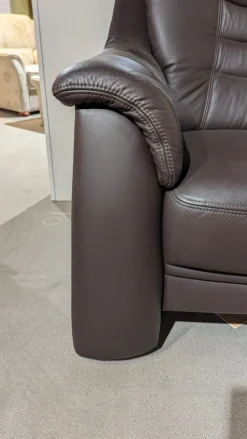 Gruber Polstergruppen|Polstergruppe Cora Leder Casay 78 Mocca Schwarz 3-2-1