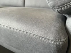 Arco Polstergruppen|Polstergruppe Havannah Stoff Eldorado Hellblau Grau Füße Metall Schwarz Lackiert Mit Armteilverstellung Und Elektrischen Sitzvorzug