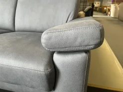 Arco Polstergruppen|Polstergruppe Havannah Stoff Eldorado Hellblau Grau Füße Metall Schwarz Lackiert Mit Armteilverstellung Und Elektrischen Sitzvorzug