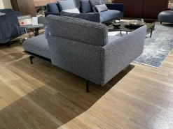 Rolf Benz Polstergruppen|Polstergruppe Liv Smart Stoff 24.415 Graublau 24.144 Schwarzblau Aluminiumgestell Verkehrschwarz mit Couchtisch-Set